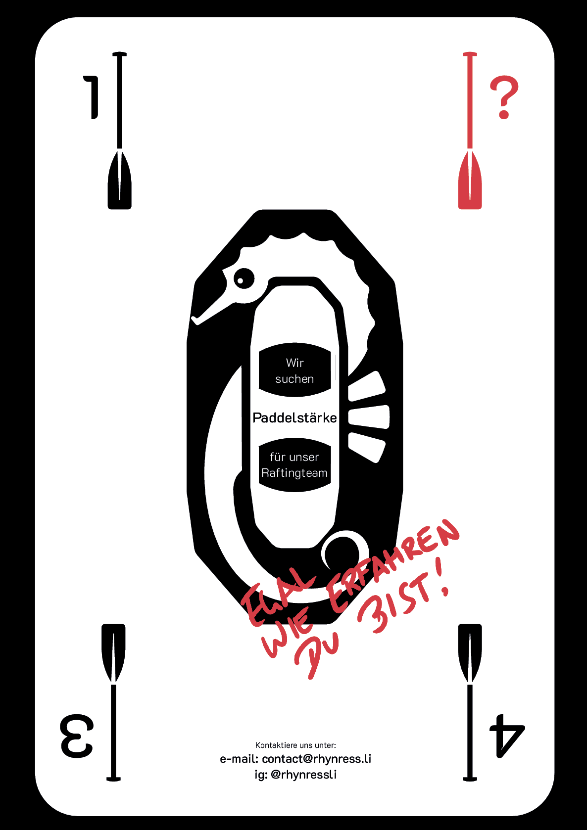 Raftingteam Rhynressli: Wir suchen Paddelstärke für unser Raftingteam